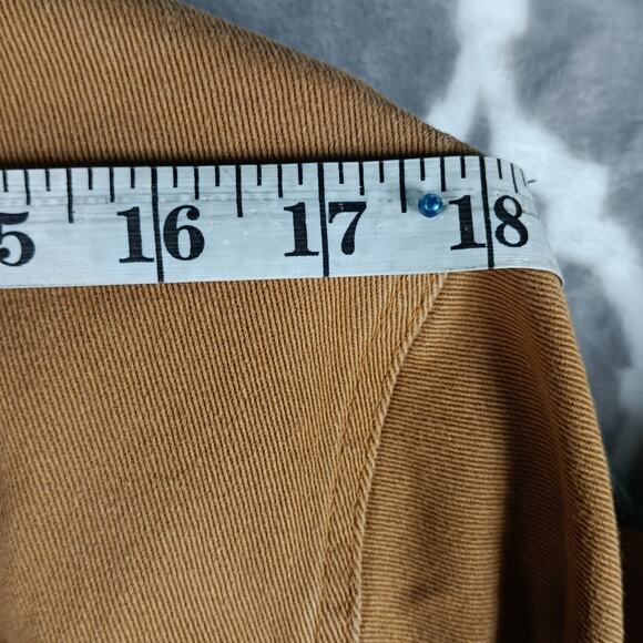 LRG Jacket Mens Medium Brown Tan Denim Hooded Button Up Lifted Research Group - Picture 6 of 11